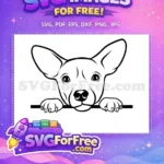 Free Adorable Puppy Face Free Peeking Dog Art Free SVG - Instant Download