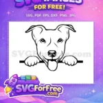 Free Cute Puppy Face Free Tongue Out Peeking Dog Free SVG - Instant Download