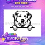 Free Happy Golden Retriever Free Black White Peeking Dog Free SVG - Instant Download