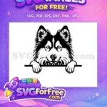 Free Cute Dog Face Free Funny Puppy Peek Free SVG 1 - Instant Download