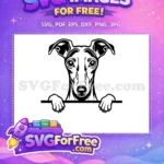 Free Cute Dog Free Peeking Face Window Free SVG - Instant Download