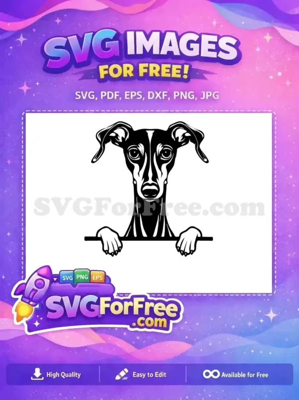 Free Cute Puppy Face Free Peeking Dog Cartoon Free SVG 1