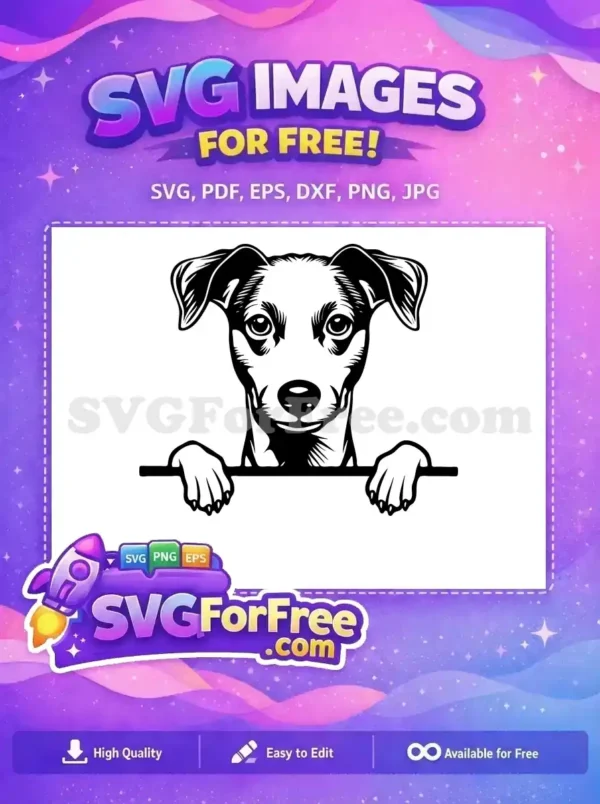 Free Cute Dog Face Free Funny Pet Peek Free SVG 1