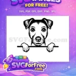 Free Cute Puppy Free Funny Dog Peeking Free SVG - Instant Download