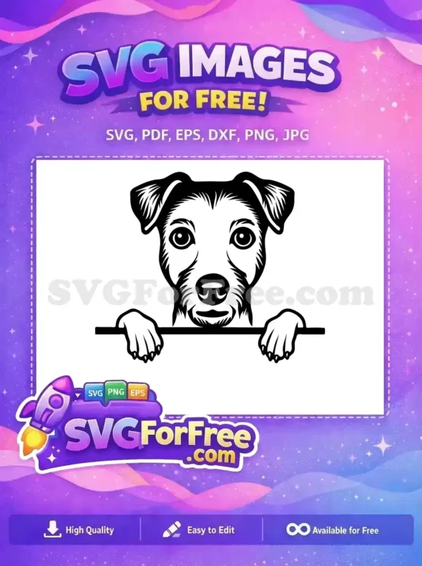 Free Cute Puppy Free Funny Dog Peeking Free SVG