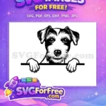 Free Dog Head Free Peeking Silhouette Cartoon Free SVG - Instant Download