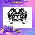 Free Cute Puppy Face Free Funny Dog Peeking Free SVG 2 - Instant Download