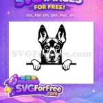 Free Cute Dog Face Free Peeking Window Art Free SVG 2 - Instant Download