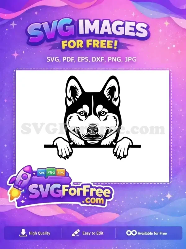 Free Cute Puppy Face Free Funny Dog Peekaboo Free SVG 1