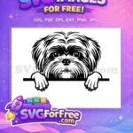 Free Cute Puppy Face Free Peeking Dog Cartoon Free SVG 2 - Instant Download