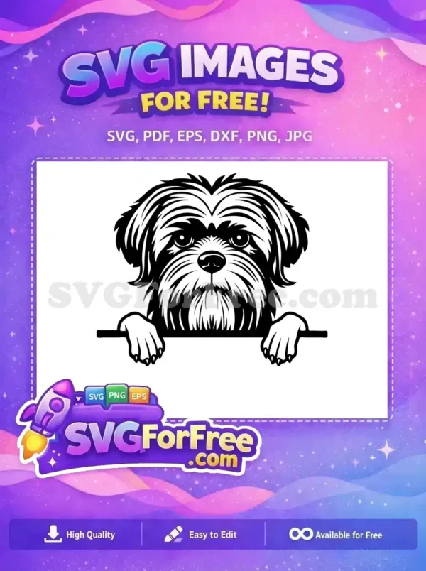 Free Cute Dog Face Free Funny Pet Peeking Free SVG 2