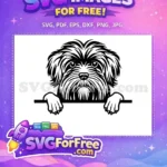 Free Black Labrador Free Peeking Dog Silhouette Free SVG - Instant Download