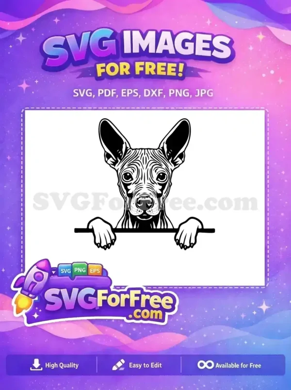 Free Cute Dog Face Free Peeking Window Pet Free SVG 4