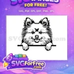 Free Dog Paws Free Funny Face Peeking Dog Free SVG - Instant Download
