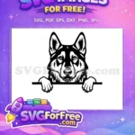 Free Cute Puppy Peek Free Dog Breed Art Free SVG - Instant Download
