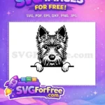 Free Cute Puppy Eyes Free Peeking Dog Art Free SVG 10 - Instant Download