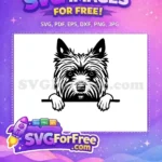 Free Cute Dog Face Free Peeking Window Art Free SVG 4 - Instant Download