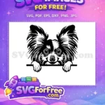 Free Cute Puppy Dog Free Peeking Design Pet Free SVG - Instant Download