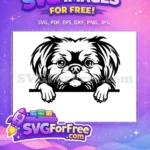 Free Cute Eyes Free Nose Peeking Dog Free SVG 3 - Instant Download