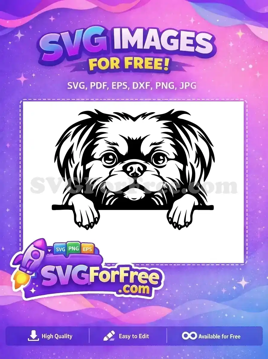 Free Cute Eyes Free Nose Peeking Dog Free SVG 3