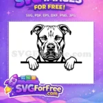 Free Cute Dog Face Free Funny Head Peeking Free SVG - Instant Download