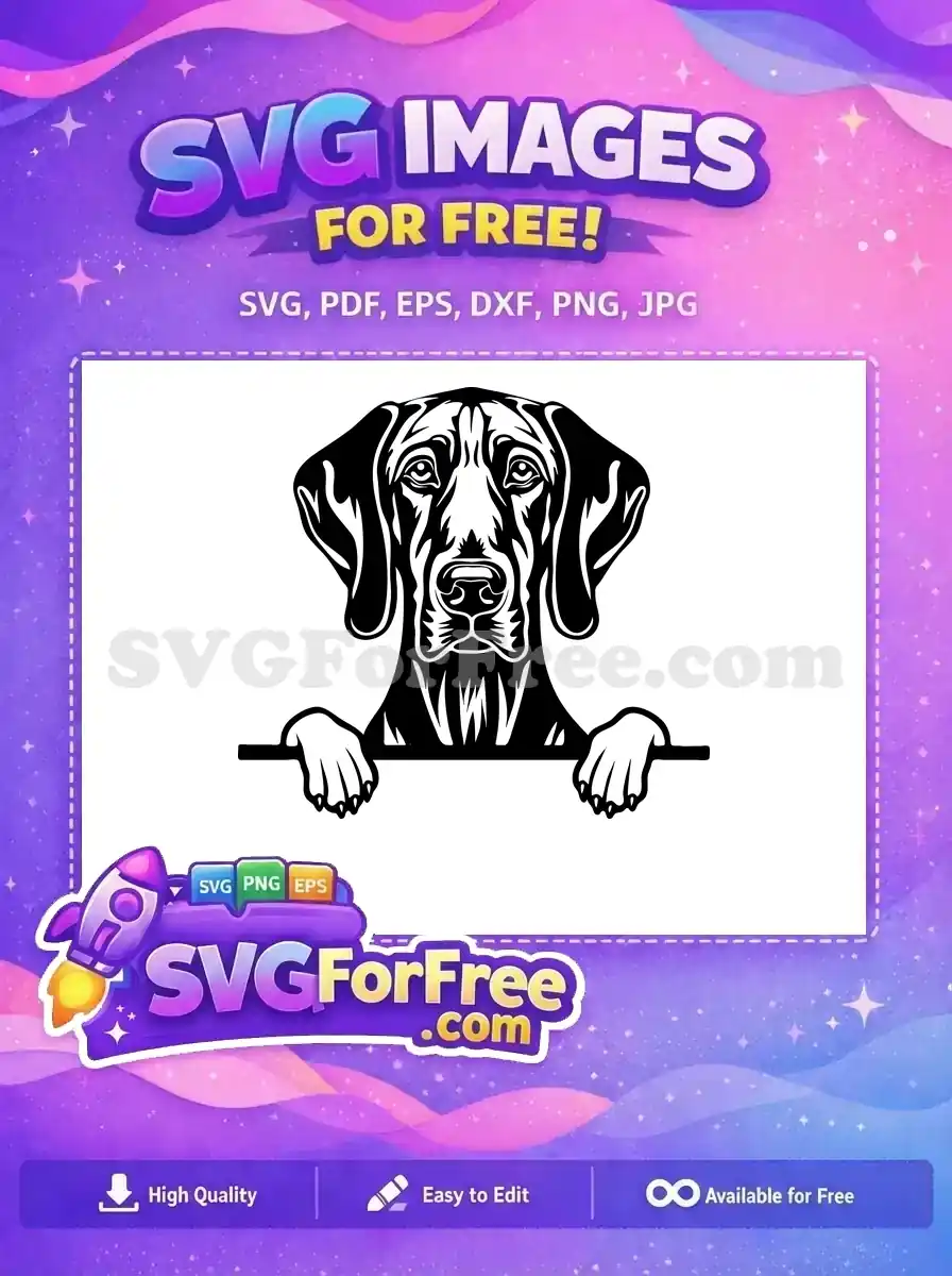 Free Cute Dog Face Free Peeking Window Art Free SVG 6