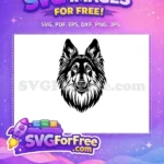 Free Peeking German Shepherd Free Detailed Black Fur Peeking Dog Free SVG - Instant Download