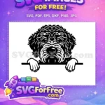 Free Dog Silhouette Free Peeking Puppy Animal Free SVG - Instant Download