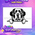Free Cute Puppy Face Free Dog Breed Peek Free SVG - Instant Download