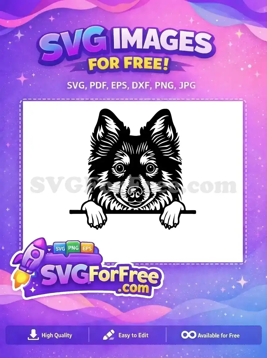 Free Cute Puppy Face Free Funny Dog Peeking Free SVG 4