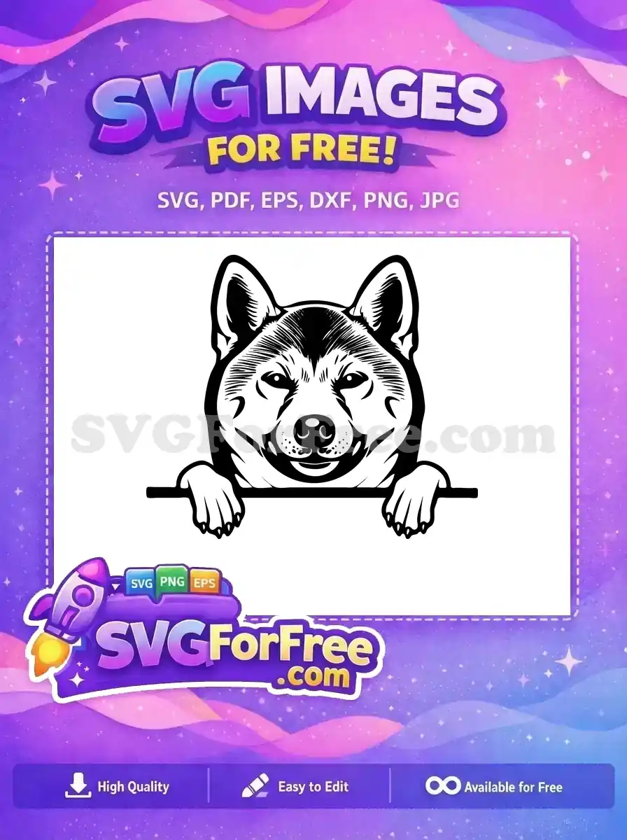Free Cute Dog Face Free Head Peeking Window Free SVG 3