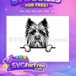Free Cute Dog Face Free Peeking Funny Window Free SVG 1 - Instant Download