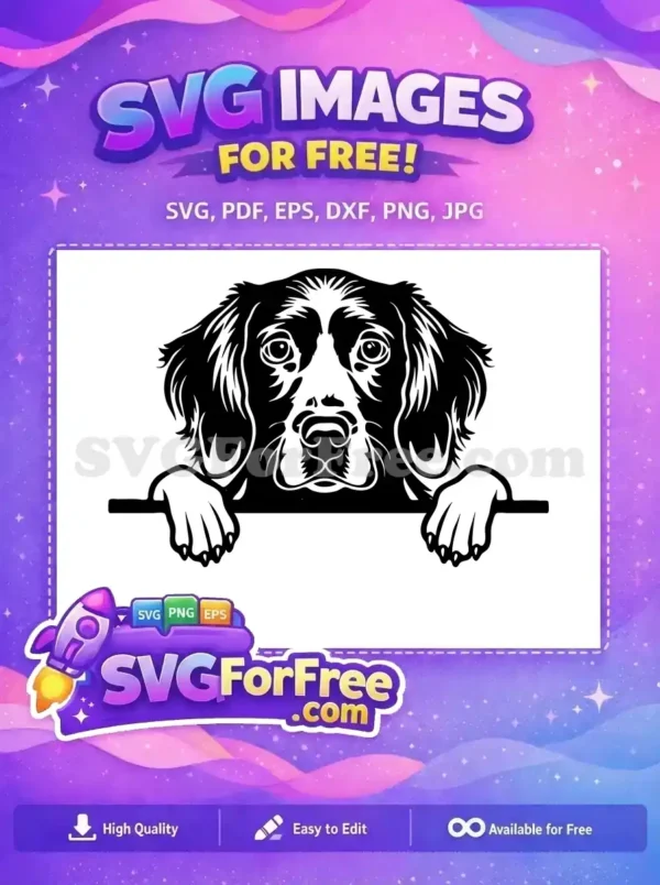 Free Cute Puppy Face Free Funny Pet Peek Free SVG 1