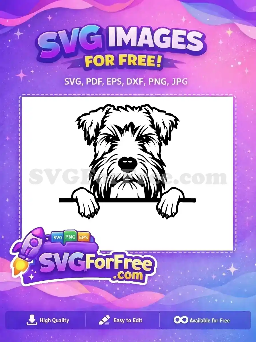 Free Cute Dog Face Free Peeking Window Funny Free SVG 41