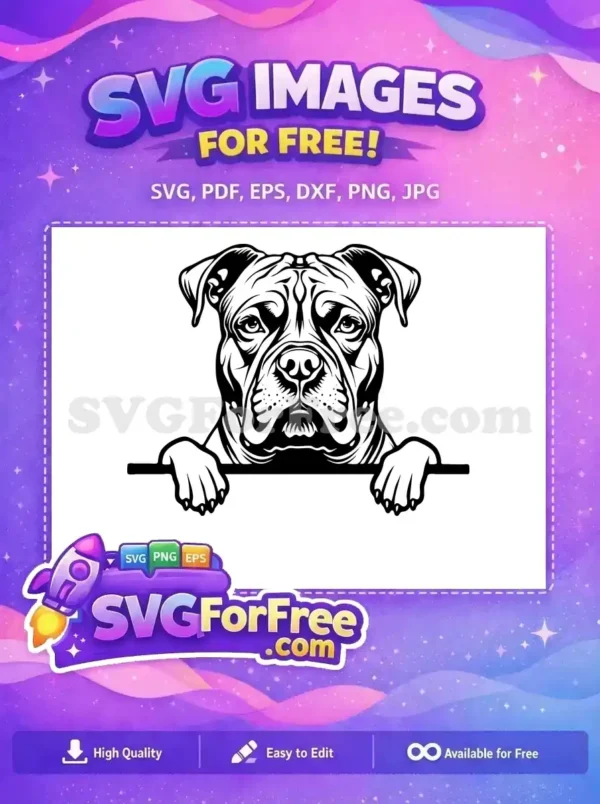 Free Cute Dog Face Free Pet Animal Peeking Free SVG 3