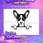 Free Cute Dog Face Free Peeking Breed Window Free SVG 5 - Instant Download