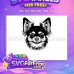 Free Long Haired Chihuahua Free Happy Face Peeking Dog Free SVG - Instant Download