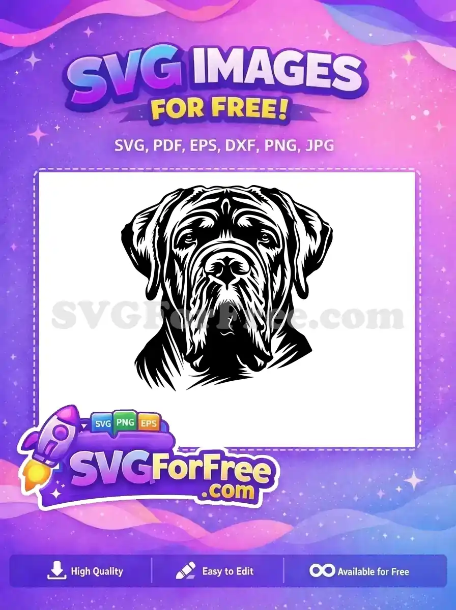 Free Peeking Mastiff Dog Free Wrinkled Face Neapolitan Mastiff Dog Free SVG