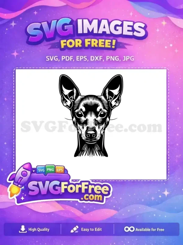 Free Pointy Ears Free Peeking Min Pin Dog Breed Free SVG Free Pointy Ears Free Peeking Min Pin Dog Breed Free SVG