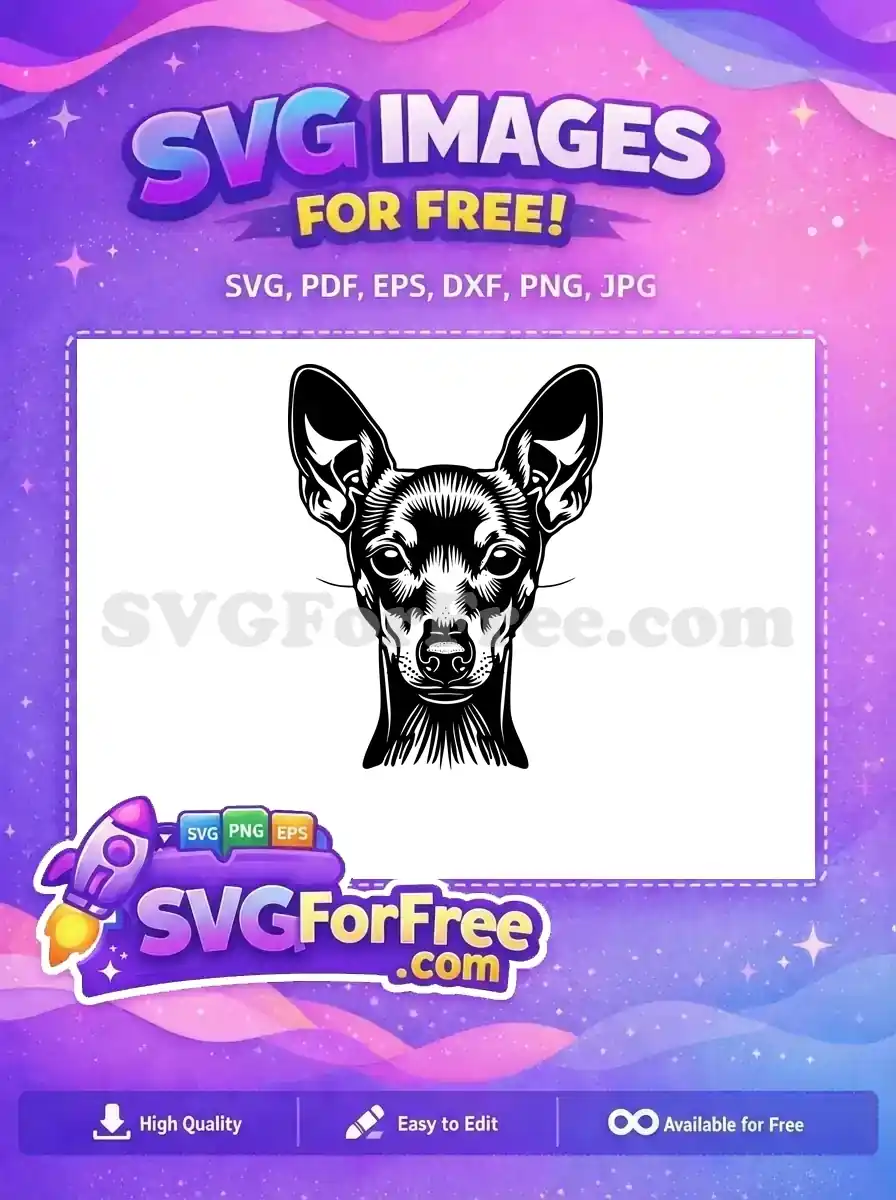 Free Pointy Ears Free Peeking Min Pin Dog Breed Free SVG