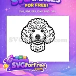 Free Peeking Poodle Dog Free Happy Curly Hair Breed Free SVG - Instant Download
