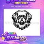Free Dog Silhouette Free Peeking Breed Funny Free SVG - Instant Download