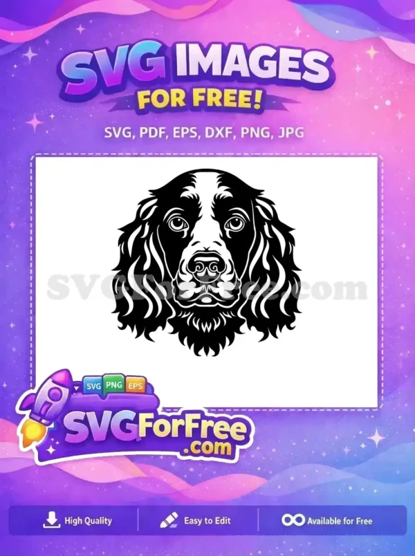 Free Black Cocker Spaniel Free Peeking Dog Face Design Free SVG