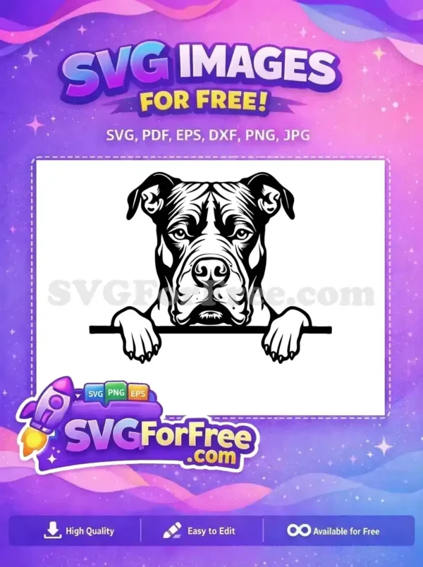 Free Nose Detail Free Paw Detail Peeking Dog Free SVG