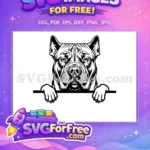 Free Peeking Cane Corso Free Black and White Dog Free SVG - Instant Download