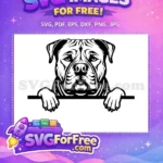 Free Cute Puppy Face Free Funny Pet Peeking Free SVG 3 - Instant Download
