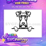 Free Cute Dog Face Free Adorable Puppy Peeking Free SVG - Instant Download