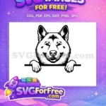 Free Cute Dog Face Free Peeking Window Funny Free SVG 130 - Instant Download