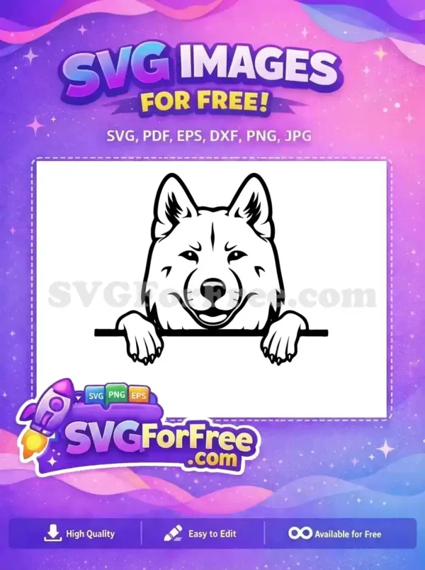 Free Cute Dog Face Free Peeking Window Pet Free SVG 17