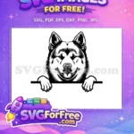 Free Cute Dog Face Free Peeking Window Funny Free SVG 132 - Instant Download